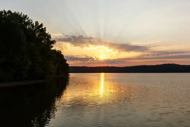 A sunrise over Kentucky Lake near Murray, Ky.